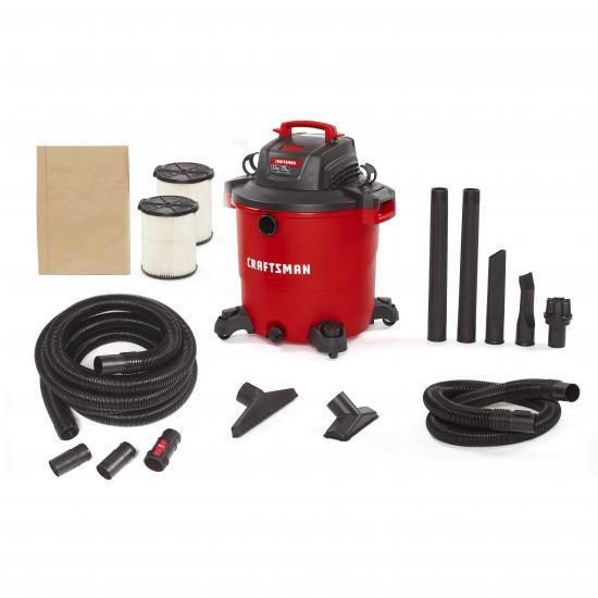 CRAFTSMAN CMXEVBE17596 20ガロン 6.5ピークHP ウェット＆ドライ掃除機、ヘビーデューティーショップバキューム、ウェット＆ドライ、フィルター2枚、ダスト