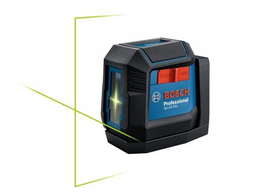 BOSCH GLL50-20G 50フィート グリーンビーム セルフレベリング クロスラインレーザー、一体型マグネットマウント、単3電池2本、ソフトポーチ付属