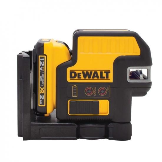 DEWALT 12V MAX レーザーレベル、2スポット＆クロスラインレーザー、レッド (DW0822LR)