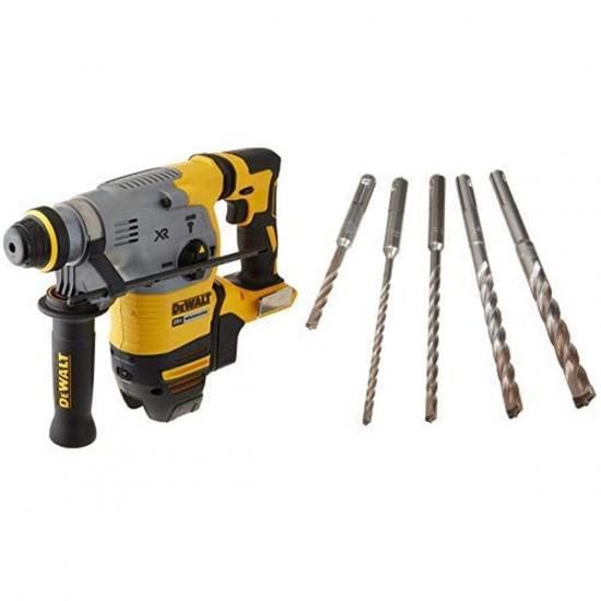 DEWALT DCH293B 20V Max XR ブラシレス 1-1/8インチ L型 SDS Plus ロータリーハンマードリル（工具のみ）DEWALT DW5470 5ピース ロックカーバイド SDS Plus