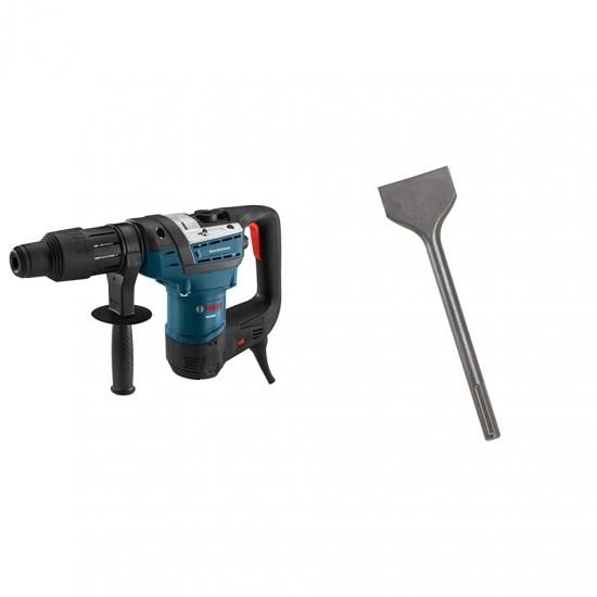 BOSCH 1-9/16in SDS-Max コンビネーションロータリーハンマー RH540M（青）とBosch HS1910 スケーリングチゼル 3in×12in SDS max