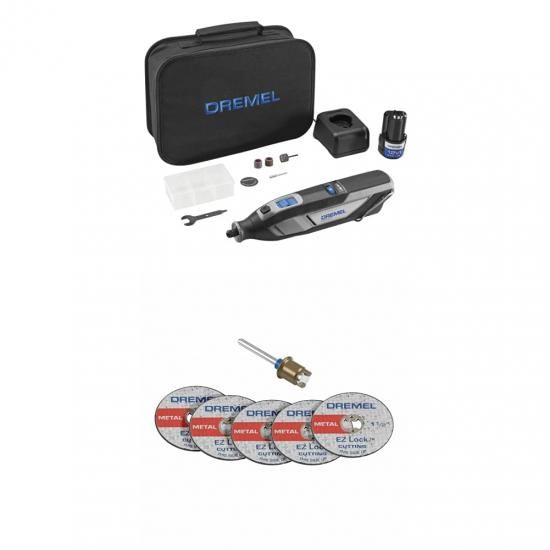 Dremel 8240 12V コードレスロータリーツールキット（変数速力度、好いたらしい手持ち部分、EZ406-02 水のみ衣料繊維強化因子切り立てるレコード盤、マンドレル付き添い人）