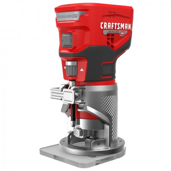 CRAFTSMAN V20 ルーターツール、コードレス、変数す早さ、深さ合わせる役立つこと付き添い人くっ付けるベースルーター、本体のみ (CMCW400B)