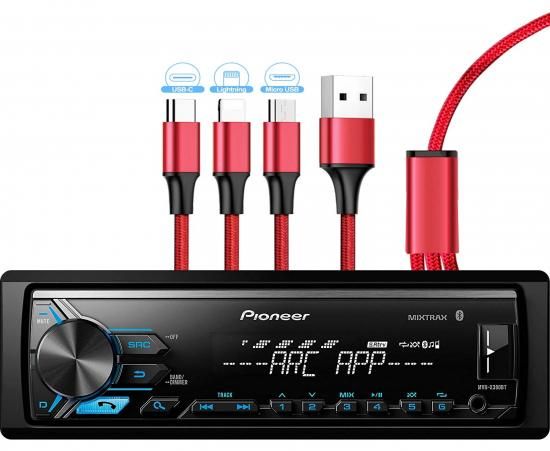 Pioneer MVH-X390BT デジタルメディアレシーバー(Pioneer ARCアプリ、MIXTRAX、Bluetooth内蔵、iPod/iPhoneおよびAndroidスマートフォン用USBダイレクトコ