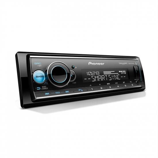 Pioneer MVH-S522BS Bluetooth カーステレオは、USB/AUX 入力、Pioneer Smart Sync、ハンズフリー通話機能を備え、車内オーディオ体験を向上させます。
