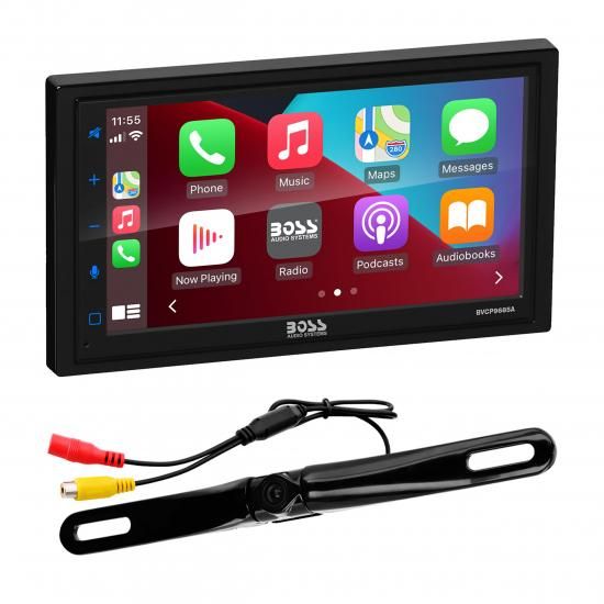 BOSSオーディオシステム BCPA9685RC カーオーディオステレオシステム、Apple CarPlay、Android Auto、6.75インチダブルDIN、タッチスクリーン、Bluetoothオ