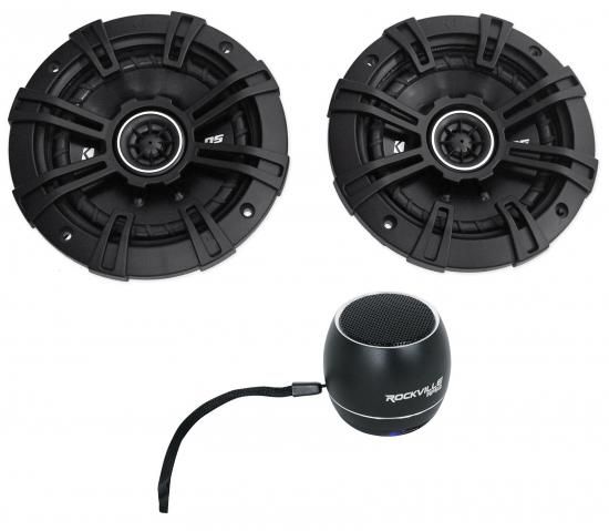 オーディオセービングバンドル: Kicker 43DSC504 DSC50 200ワット 5.25インチ 5 1/4インチ 2ウェイカーオーディオスピーカー (2個)、Rockville RPB2-BLACK