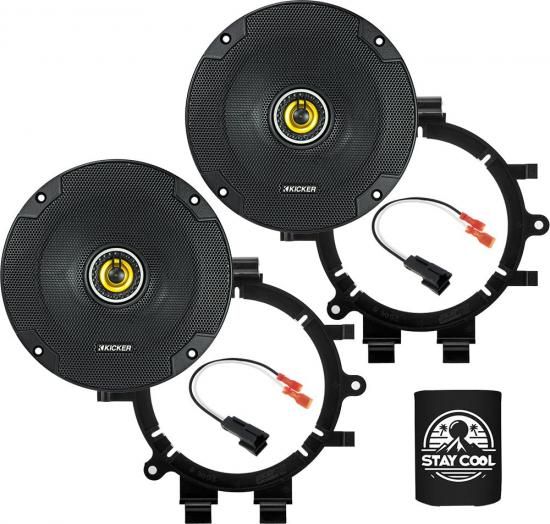 KICKER スピーカー 6.5インチ シボレー シルバラード 1999-2006 アップグレードキット - CSシリーズ ペア アダプターとハーネス付き 同軸 6 1/2インチ カー