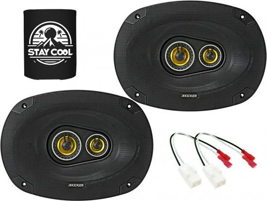 KICKER スピーカー 6x9インチ Jeep Cherokee 2014-2018 アップグレードキット - CSシリーズ ペア ハーネス付き カーオーディオ フロントまたはリアドアスピ