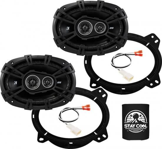 KICKER スピーカー 6x9インチ トヨタ タコマ 2005-2015 アップグレードキット - DSシリーズ ペア アダプターとハーネス付き カーオーディオ フロントドアス｜ワールドセレクトショップ