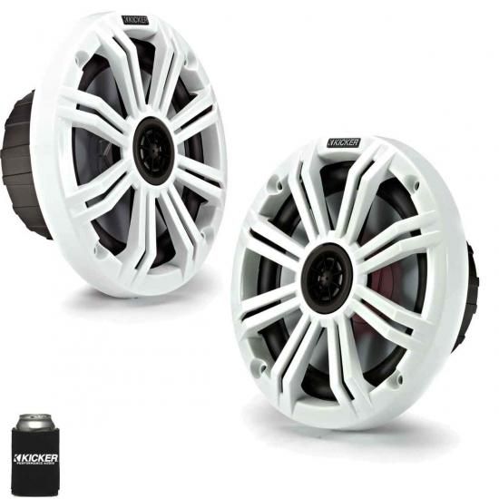 KICKER 6.5インチ ホワイト マリンスピーカー (数量2) OEM交換用スピーカー1組