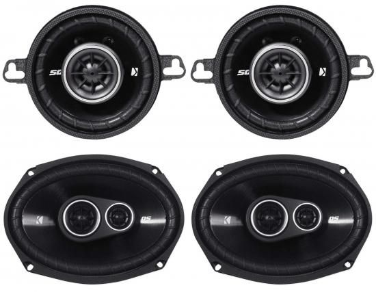 オーディオセービングバンドル: Kicker 43DSC69304 DSC6930 カーオーディオスピーカー 4オーム DS693 (1ペア) バンドルと Kicker 43DSC3504 DSC350 80ワット
