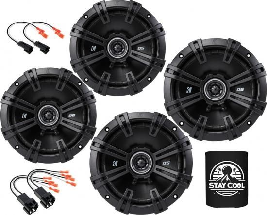 KICKER スピーカー 6.5 & 6.75 シボレー シルバラード 2500HD 2007-2014 アップグレードキット - DSシリーズ 4個パック ハーネス付き カーオーディオ フロン