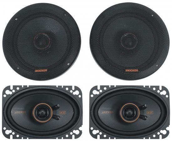 オーディオセービングバンドル: Kicker 51KSC6504 6.5インチ 100ワット RMS カーオーディオスピーカー (1組)、Kicker 51KSC4604 4x6 75ワット RMS カーオー