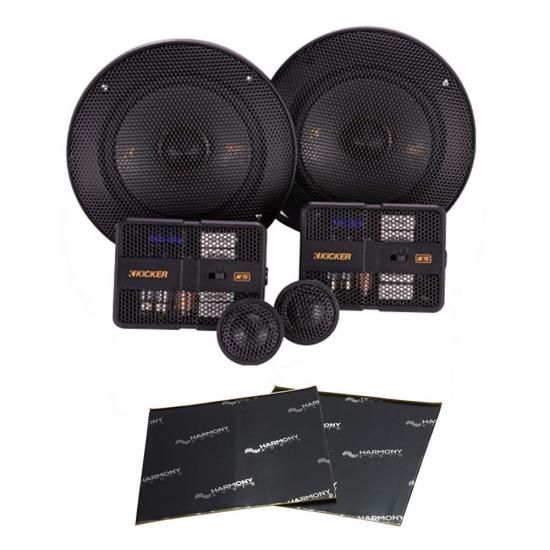 Harmony Audio Kicker 47KSS504 カーオーディオ 5 1/4インチ コンポーネント 400W ピークスピーカー ペア KSS504 バンドル サウンドダンピングスピーカーキ