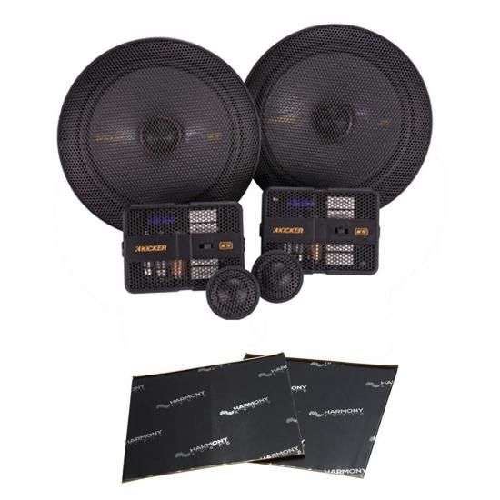 Harmony Audio Kicker 47KSS6704 カーオーディオ 6 3/4インチ コンポーネント 500W ピークスピーカー ペア KSS6704 バンドル サウンドダンピングスピーカー