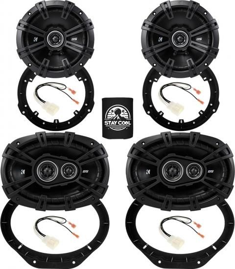 KICKER スピーカー 6.5 & 6X9 インチ Ford F-150 2015-2024 アップグレードキット - DS シリーズ 2 ペア (アダプターとハーネス付き)、カーオーディオ フロ
