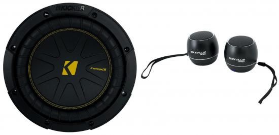 オーディオセービングバンドル: Kicker 50CWCD84 CompC 8インチサブウーファー DVC 4オーム カーステレオサブ CWCD84 バンドル (1) Rockville RPB3-BLACK ハ