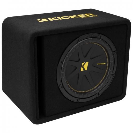 Kicker 50VCWC122 CompC 12インチサブウーファー（通気孔付きエンクロージャー、2オーム）