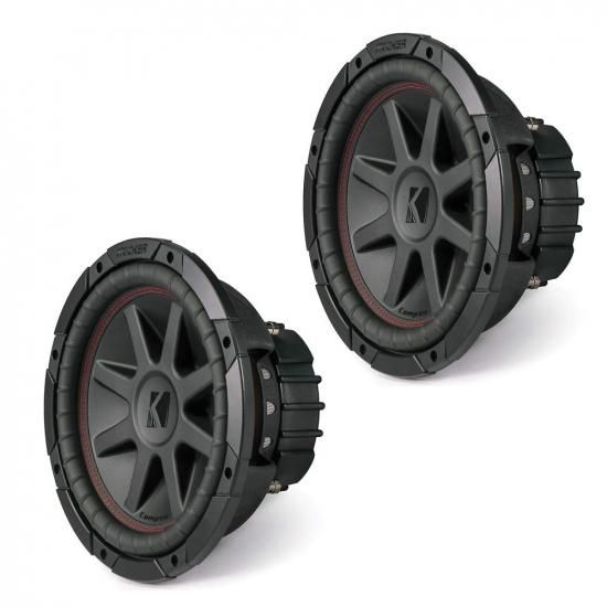 Kicker 43CVR102 CompVR 10インチ 1400ワット 2オーム デュアルボイスコイル カーオーディオサブウーファー ポリプロピレンコーンと360度バックブレース付き
