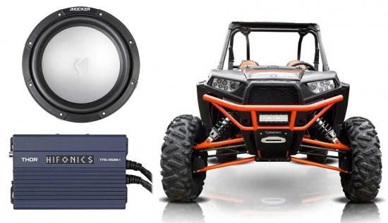 Audiosavingsバンドル（1）Kicker 45KMF102 10インチ RMS マリンボートサブウーファー Freeair Sub KMF12バンドル（1）Hifonics TPS-A500.1 モノラルマリン