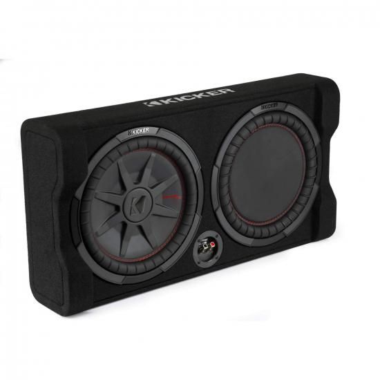 Kicker 48TRTP122 12インチ 薄型ダウンファイアリングサブウーファー（パッシブラジエーターエンクロージャー付き、2オーム）