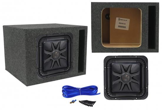 Kicker L7S104 10インチ Solo Baric L7S スクエア カーサブウーファー + ベント付きサブボックスエンクロージャー｜ワールドセレクトショップ