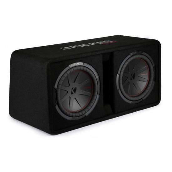 Kicker 48DCWR122 CompR 12インチ デュアルサブウーファー（通気孔付きエンクロージャー、2オーム）