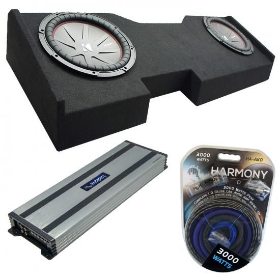 Harmony Audio 2014-2018年式 シボレー シルバラード クルーキャブ対応 キッカーバンドル CompR CWR10 デュアル10サブボックス Harmony HA-A1500.1｜ワールドセレクトショップ