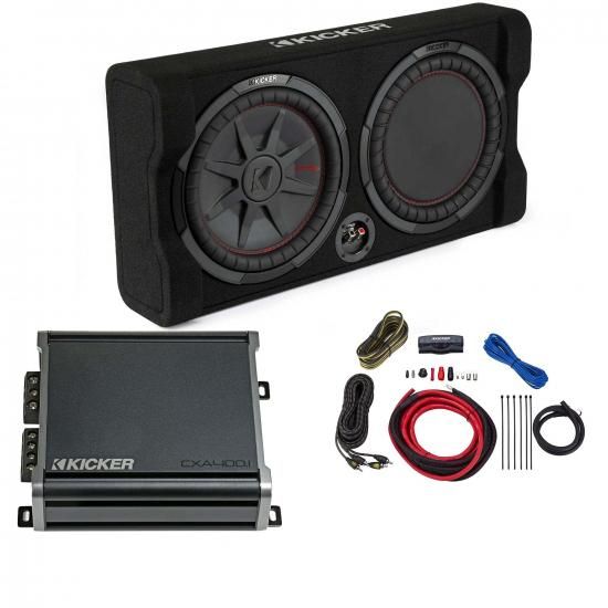 Kicker Comp RT 12インチサブウーファーエンクロージャーパッケージ + 46CXA4001アンプ＆ワイヤーキット