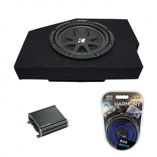 Harmony Audio Kickerバンドル 2002～2015年式 Dodge Ram Quad 43C104-N シングル10インチ Comp C10 ロードサブボックスエンクロージャ KIC19-46CXA4001 ア