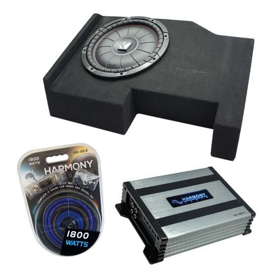 Harmony Audio 2014年以降対応 シボレー シルバラード クルーキャブ キッカー バンドル CompVT CVT10 シングル 10 サブボックス Harmony HA-A400.1