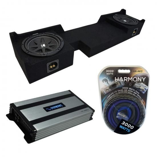 Harmony Audio Kickerバンドル 2004-06 Ford F-150 Super Crew Truck C10 Comp Dual 10インチ ロードサブボックスエンクロージャとHarmony HA-A800.1アンプ