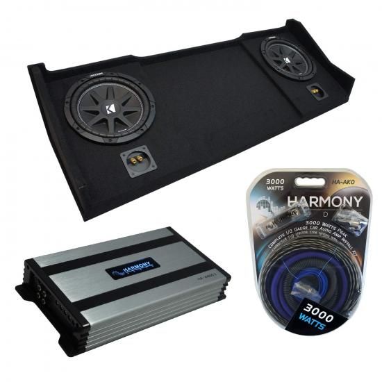Harmony Audio Kickerバンドル 1994-2001 Dodge Ram Club Quad Cab Truck C10 Comp デュアル10インチサブボックスエンクロージャとHA-A800.1アンプに対応