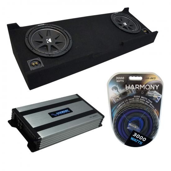 Harmony Audio Kickerバンドル 2007-2013 Chevy Silverado クルーキャブトラック 43C124 デュアル12インチ ロードサブボックスエンクロージャ HA-A800.1アン 60,280円