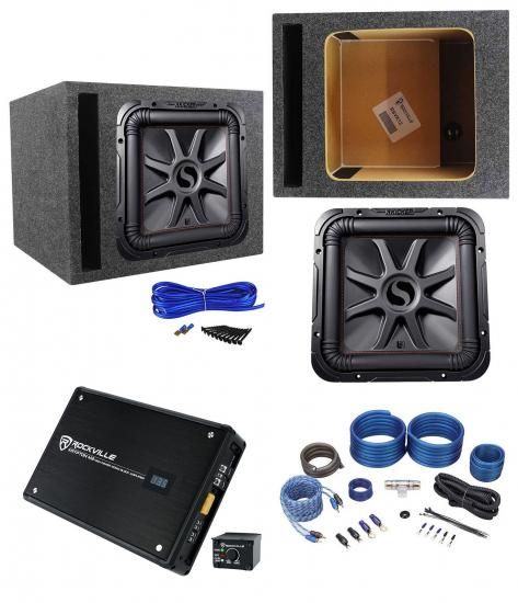 KICKER 45L7R122 12インチ 1200W L7R Solo-Baric サブウーファー+ベントボックス+モノラルアンプ+キット