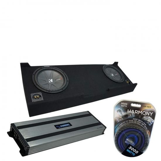 Harmony Audio 2007-2013 GMC Sierra クルーキャブトラック対応 Kicker バンドル CompR CWR12 デュアル 12インチ サブボックスエンクロージャ & Harmony HA-