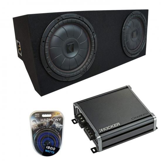 Harmony Audio 2005-2015 Ford Mustang Coupe Kicker Bundle CompVT CVT12 デュアル 12インチ カスタム サブボックス エンクロージャ & CXA800.1 アンプ対応