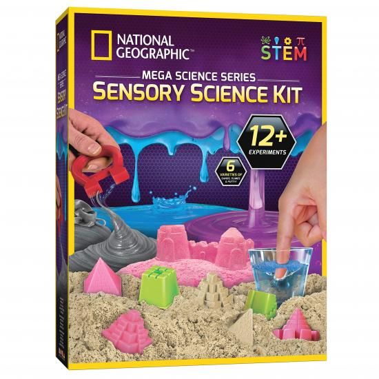 National Geographic ナショナルジオグラフィック 感覚科学キット - メガサイエンスキット、子供用感覚遊び砂、スライム、パテ、その他のプロジェクト、男の