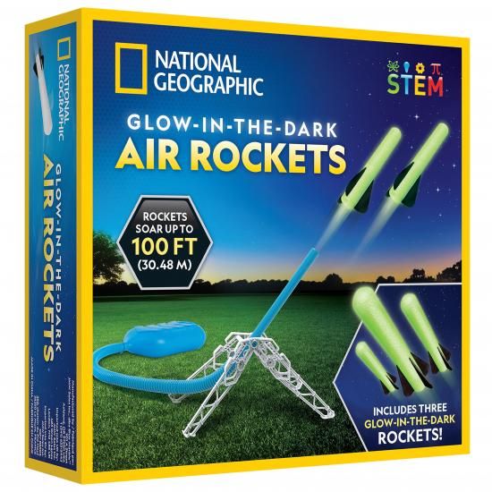 National Geographic ナショナルジオグラフィック エアロケットランチャー手あそび - 真っ暗がりで光るロケット花火を最高限度100フートまで罷めさせる、お子さん用戸外手あそび、8 おもちゃ-知育玩具・学習玩具-その他