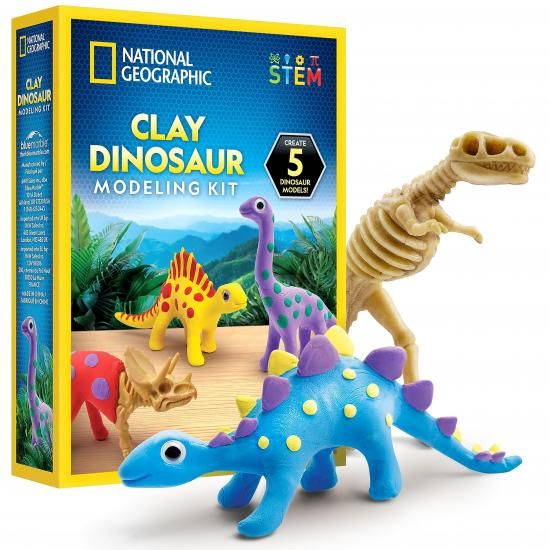 National Geographic ナショナルジオグラフィック 埴恐竜作物＆手工芸品一揃いの道具 - お子さん用恐竜エAdora アドラ 乳呑み子 あやつり人形イ埴、5色の埴色合い、5体 おもちゃ-その他