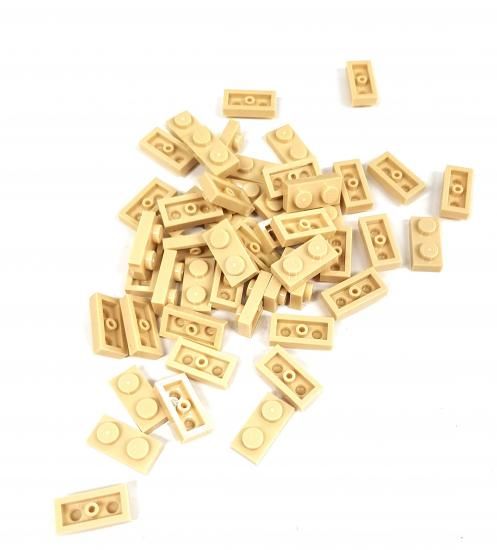 LEGO レゴ 3023 Parts and Pieces: Tan 1x2 Plate x50 -Tan-50