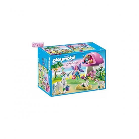 Playmobil プレイモービル 6055 仙女 ウィズ 茸 棲み家 営造物 一揃いの道具 ブロック-おもちゃ