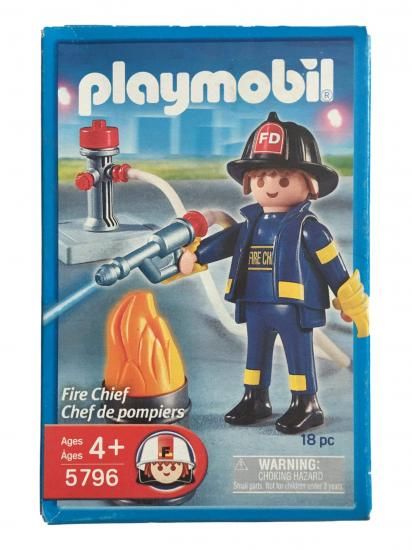 Playmobil プレイモービル 5796 ファイヤー チーフ # ウィズ Hydrant , Barrel ウィズ Flames 18 pc|ワールドセレクトショップ