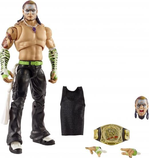 Mattel マテル WWE ファンテイクオーバー アルティメットエディション ジェフ・ハーディ アクションフィギュア 6インチ 交換可能な入場用ギア、WWEチャンピ