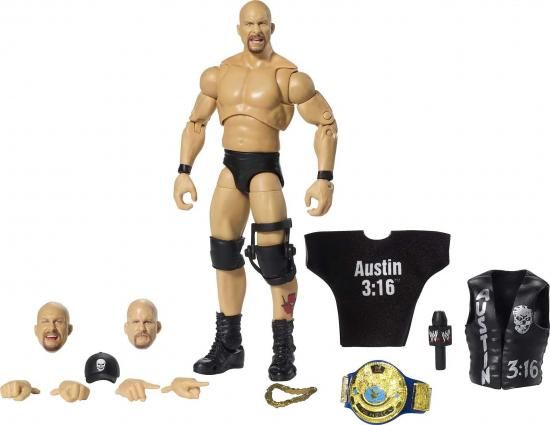 WWE Mattel マテル アルティメット エディション ストーン コールド スティーブ オースティン アクションフィギュア 6インチ / 15.24cm 交換可能なヘッド、