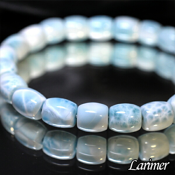 ラリマー ブレスレット 7mm 一点物 [送料無料] 111-38323 ラリマー(top)１連ブレスレット 7mm 内周約15センチ