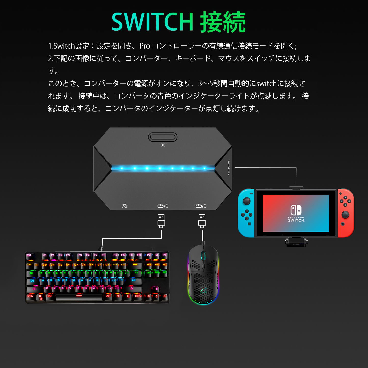 FELiCON#174;ゲーミングキーボードマウスセット光るキーボードK618バックライト26アンチゴースト英語配列RGBUSB有線104キーマウスパッド付Windows/MacOS対応(10種類のバックライトモード)