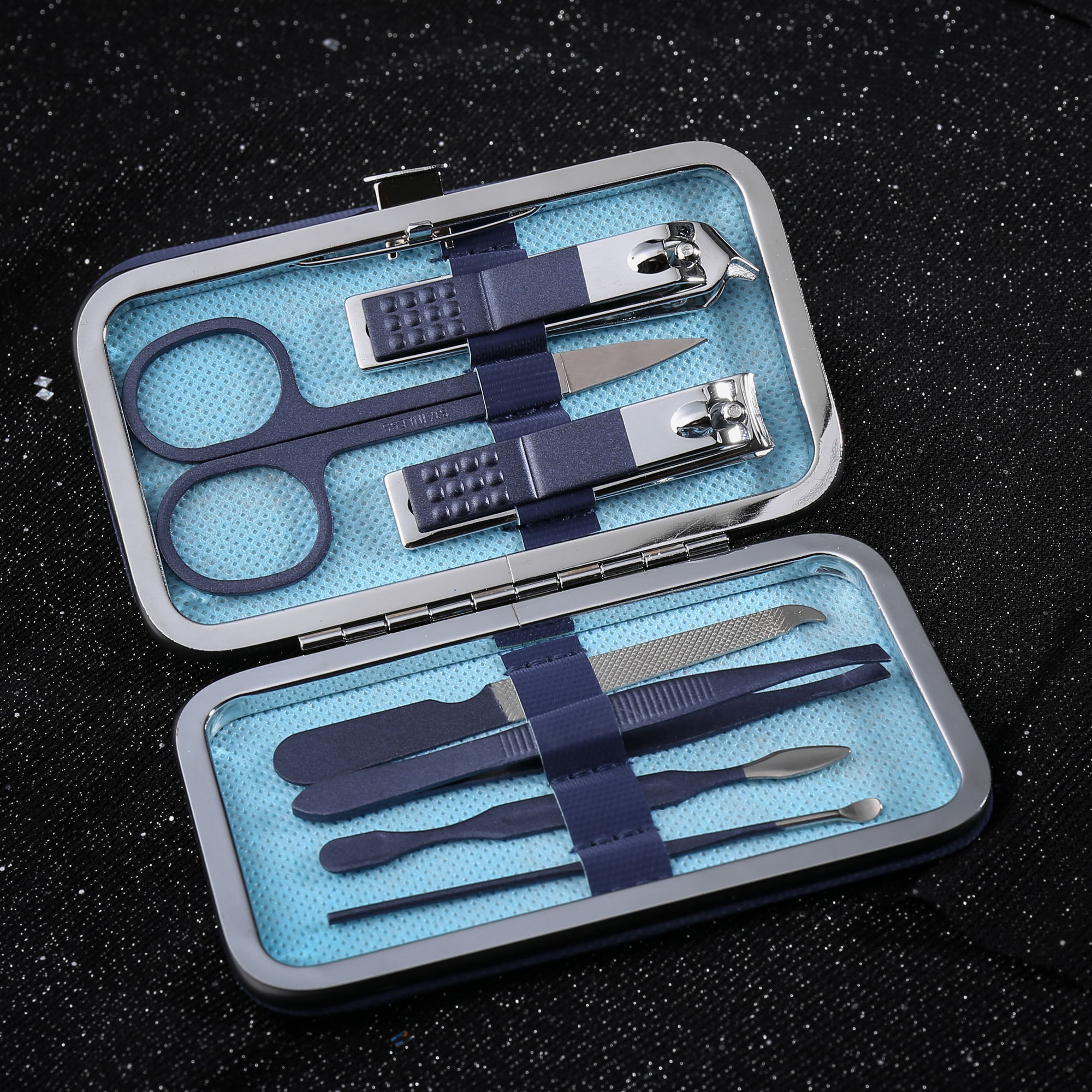 【楽天配送】爪切りセットネイルケアセットネイル道具多機能携帯便利専用収納ケース付き爪やすりジェルネイル7点セット爪やすりステンレス手足爪磨きはさみニキビ取り眉用ハサミ眉用クリップ耳かき甘皮切りなどエチケットセット男女兼用