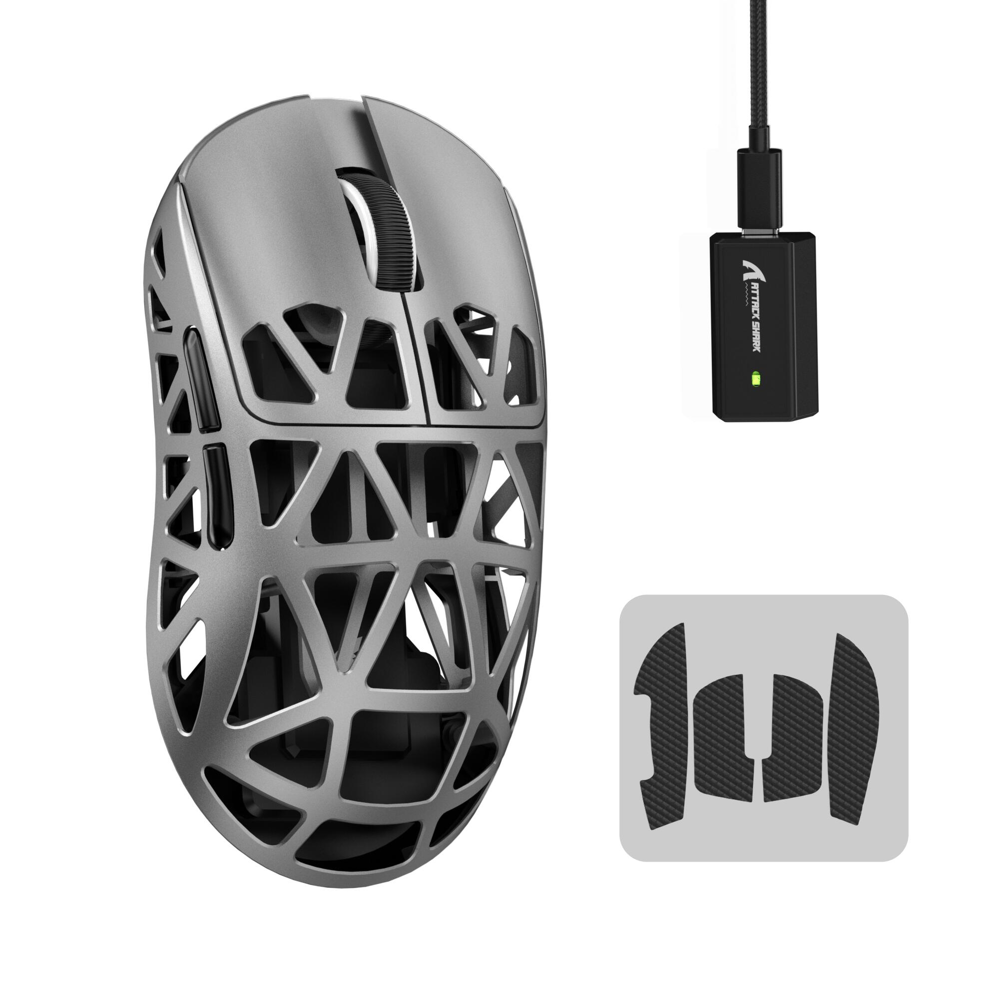 ATTACK SHARK R2 シルバー マグネシウム 8K PAW3950 Amazon | ATTACK SHARK R2 ゲーミングマウス マグネシウム合金